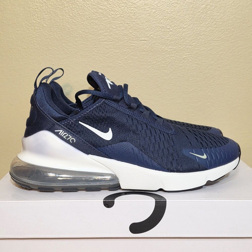 Nike Air Max 270 Midnight Navy Blue White AH8050-406 Men's Size 8